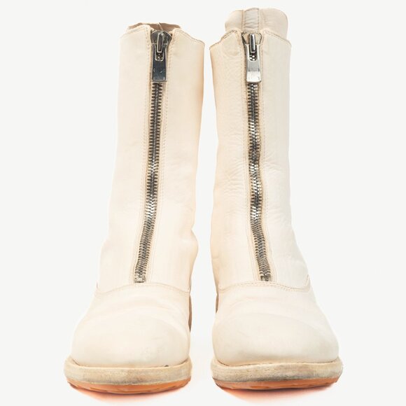 Guidi 310 White Front-Zip Calf-Length Army Boots - Picture 2 of 9